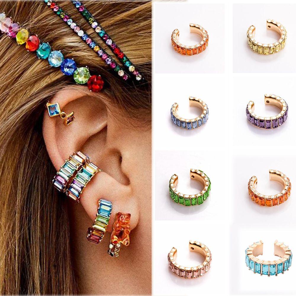 Khuyên Tai Đeo Vành Tai Không Xỏ Lỗ Chữ C Đính Đá CZ 1 Thời Trang Dự Tiệc Cho Bạn Gái