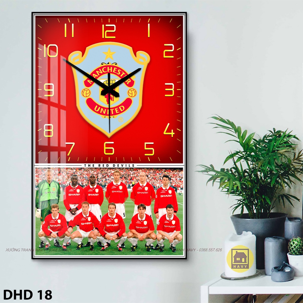 Đồng hồ Manchester United - phom chữ nhật