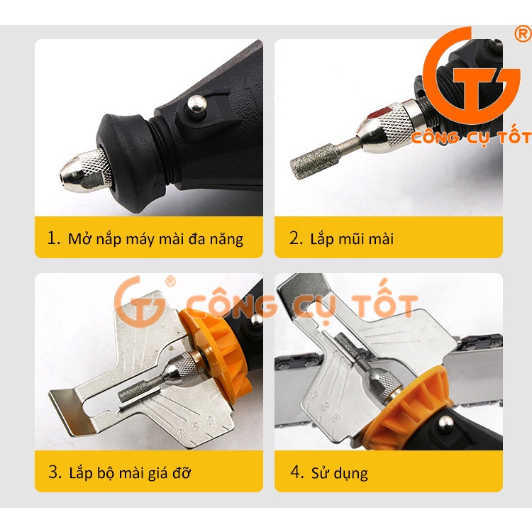 Đầu mài lưỡi cưa xích, cưa lọng gắn máy đa năng