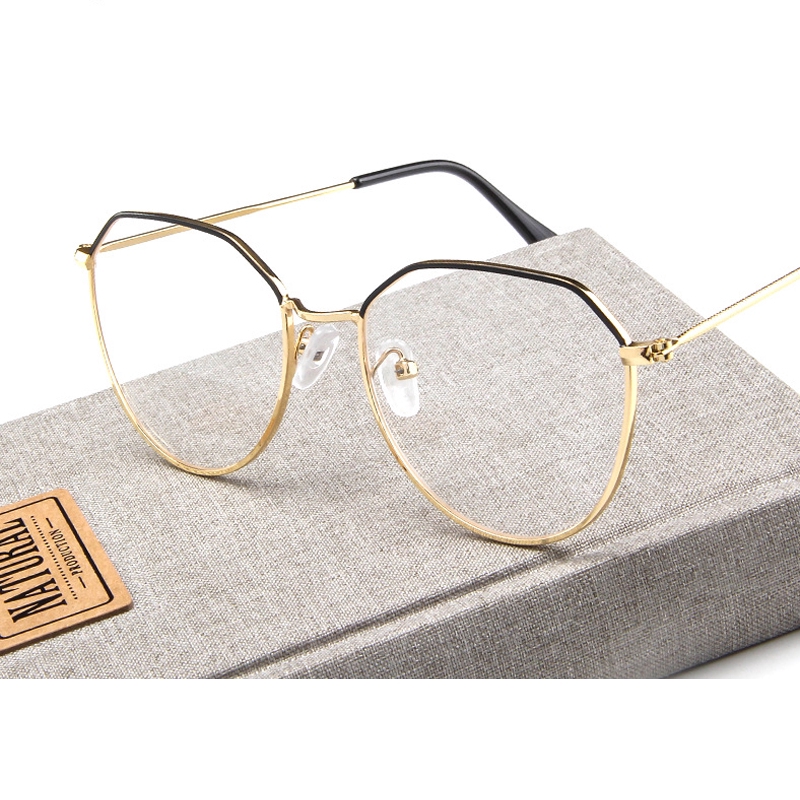 Mắt kính gọng kim loại tròn cho unisex