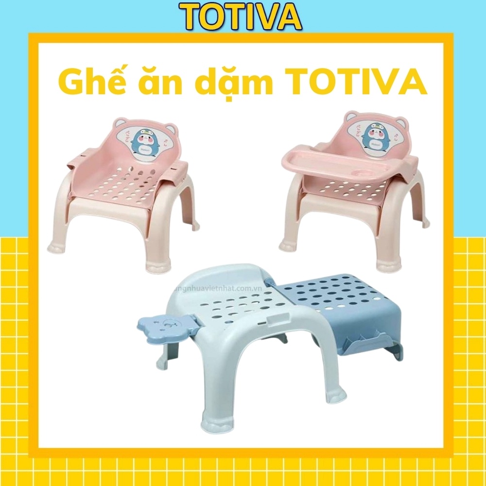 Ghế ăn dặm cho bé Totiva ghế ăn dặm kiêm ghế gội đầu nhựa Việt Nhật