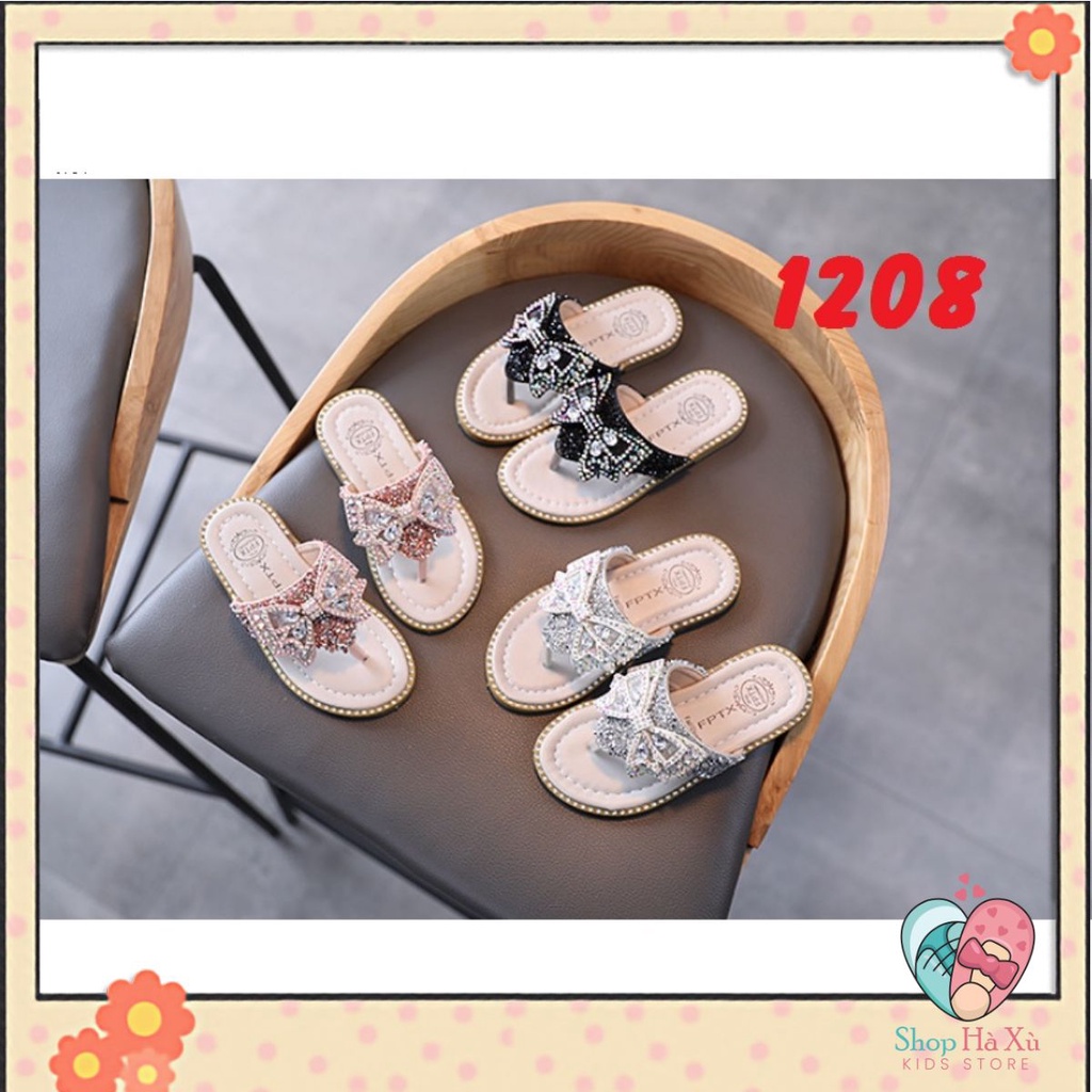 [Hà Xu shop] Dép kẹp đính đá 1208 cho bé