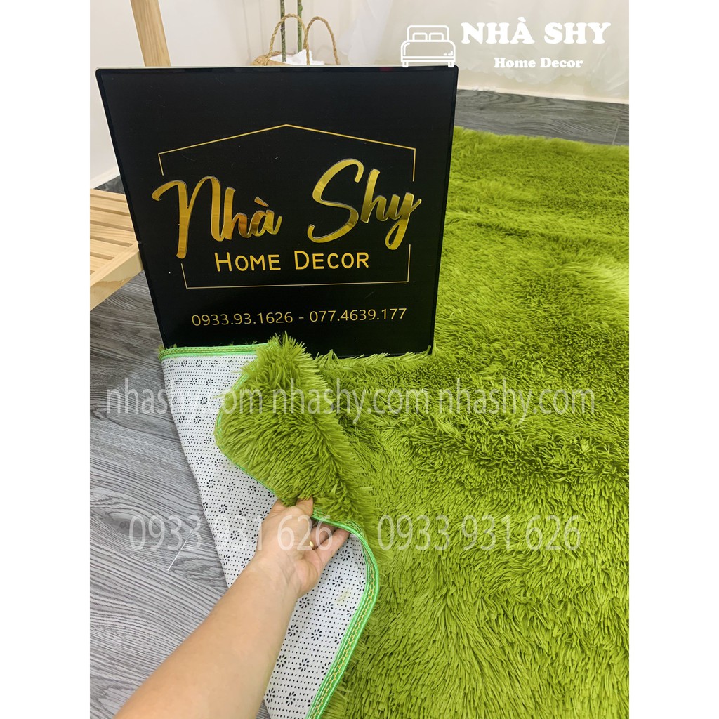 Thảm Lông Trải Sàn Màu Xanh Lá - Size 2mx1m6