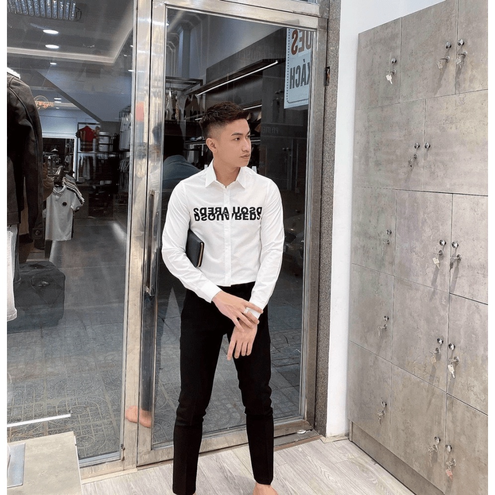 (Free Ship) Free ship Mẫu Hot Sơ Mi Nam Tay Dài ver Lock 2 Màu Trắng Đen Soái ca HHp Fashion