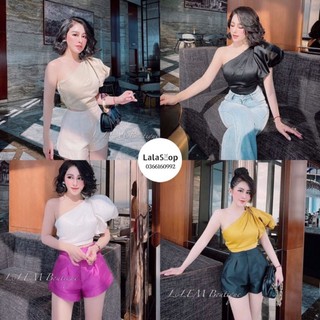 Áo Croptop Lệch Vai Tay Phồng Lala Shop