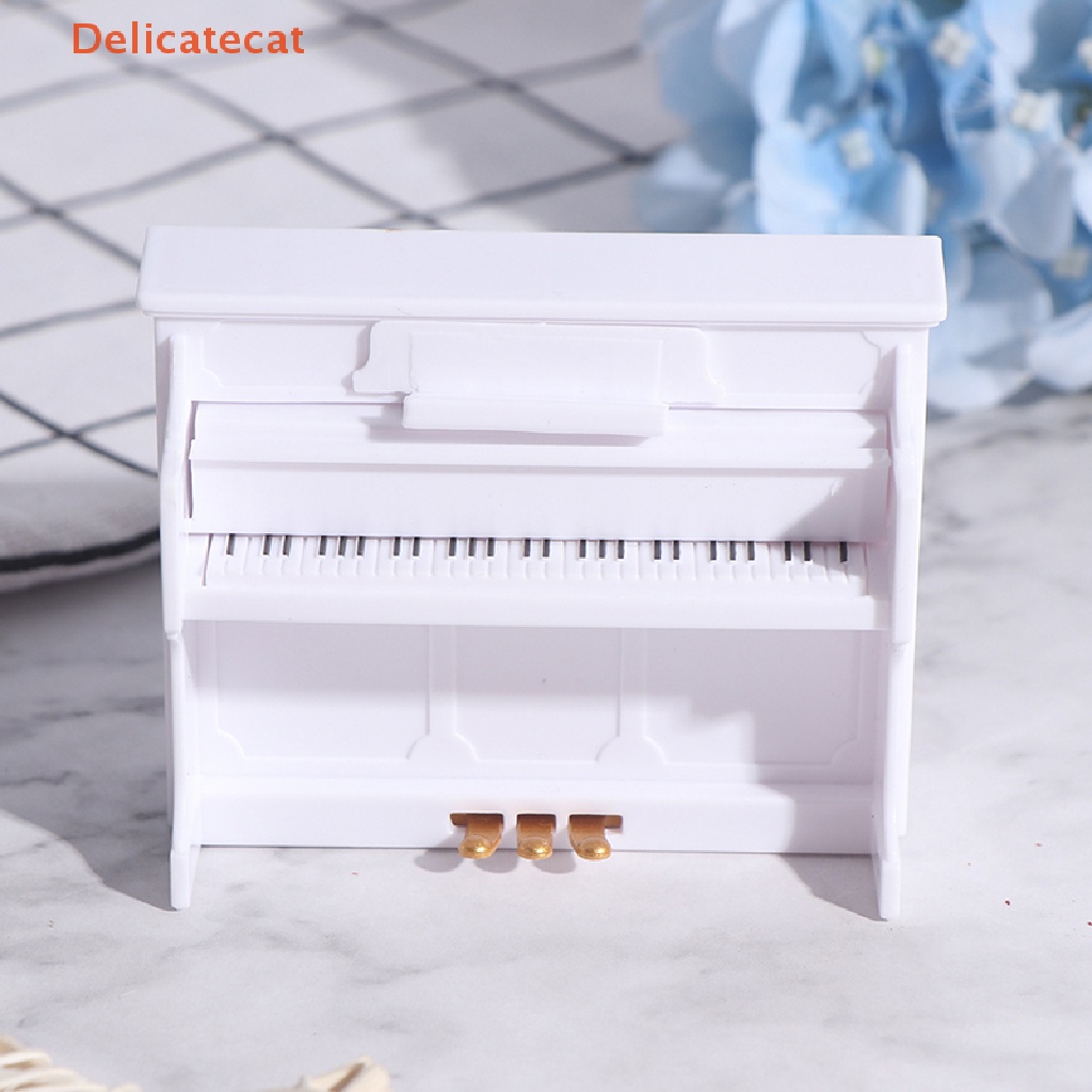Đồ Chơi Đàn Piano Trắng Có Ghế Đẩu Dành Cho Búp Bê 1: 12