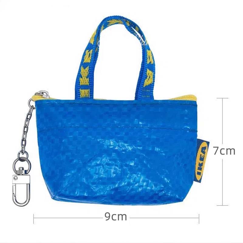 Oeteo Cửa Hàng Mặt Dây Chuyền Túi Dệt Mini Màu Xanh Lam Sáng Tạo