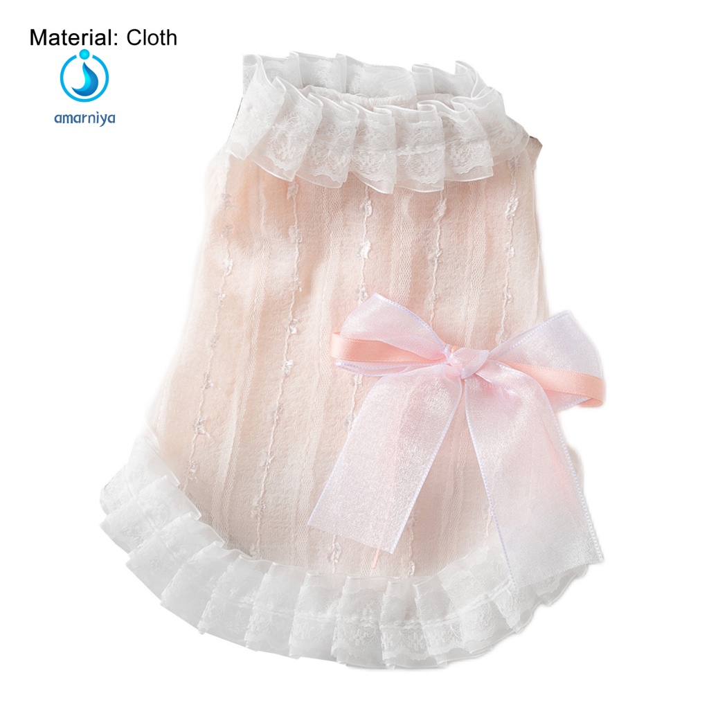 Đầm Đính Nơ Thoáng Khí Thời Trang Mùa Hè Cho Cún Cưng