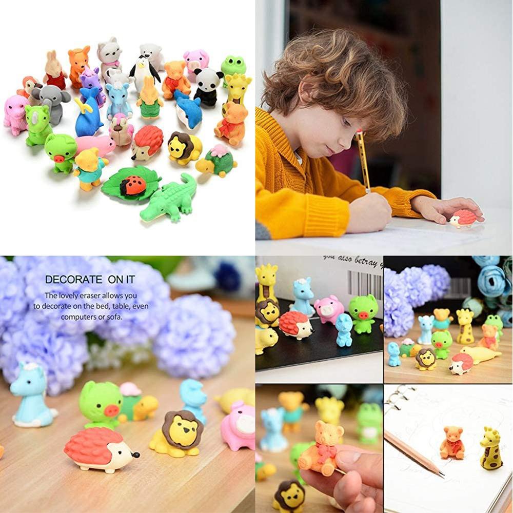 PRESTON Cục Tẩy Bút Chì Hình Động Vật Hoạt Hình Không Độc Hại
