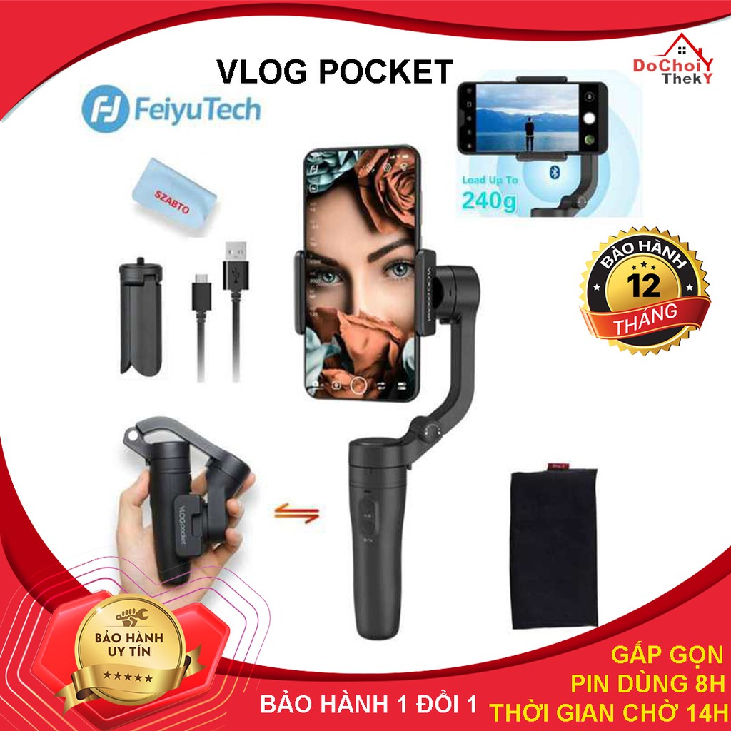 GIMBAL Vlog Pocket ( ĐEN ) | Tay cầm chống rung cho điện thoại nhỏ gọn nhất - BẢO HÀNH 12 THÁNG | BigBuy360 - bigbuy360.vn