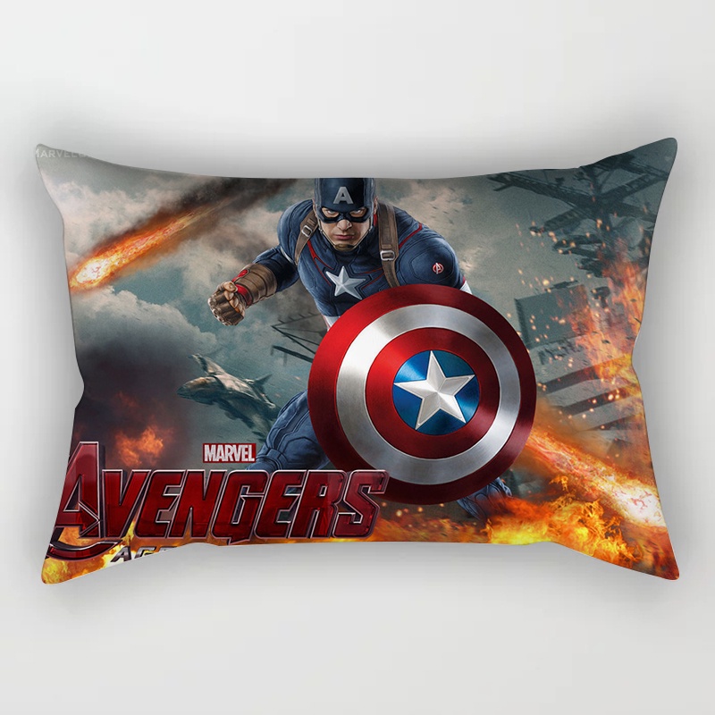 DISNEY Vỏ Gối Chữ Nhật 30x50cm/50x75cm In Hình Siêu Anh Hùng Marvel Độc Đáo Trang Trí Ghế Sofa