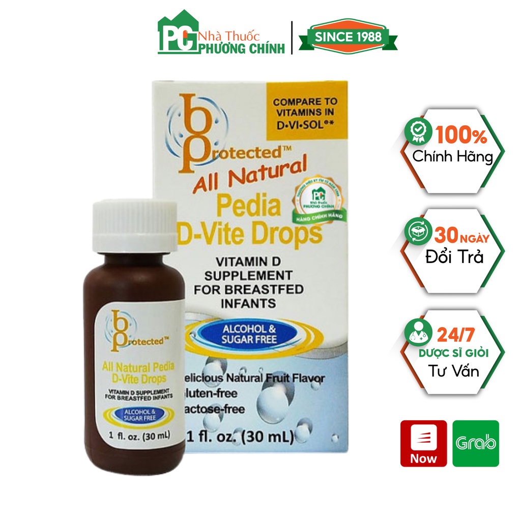 Vitamin D3 Cho Trẻ Sơ Sinh Pedia D-Vite Drops Bổ Sung Vitamin D3 Tinh Khiết & Tăng Hấp Thụ Canxi Cho Bé 30ml