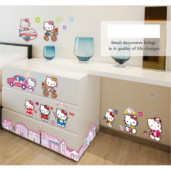Decal trang trí tường - Kitty Hồng Nhà Xinh