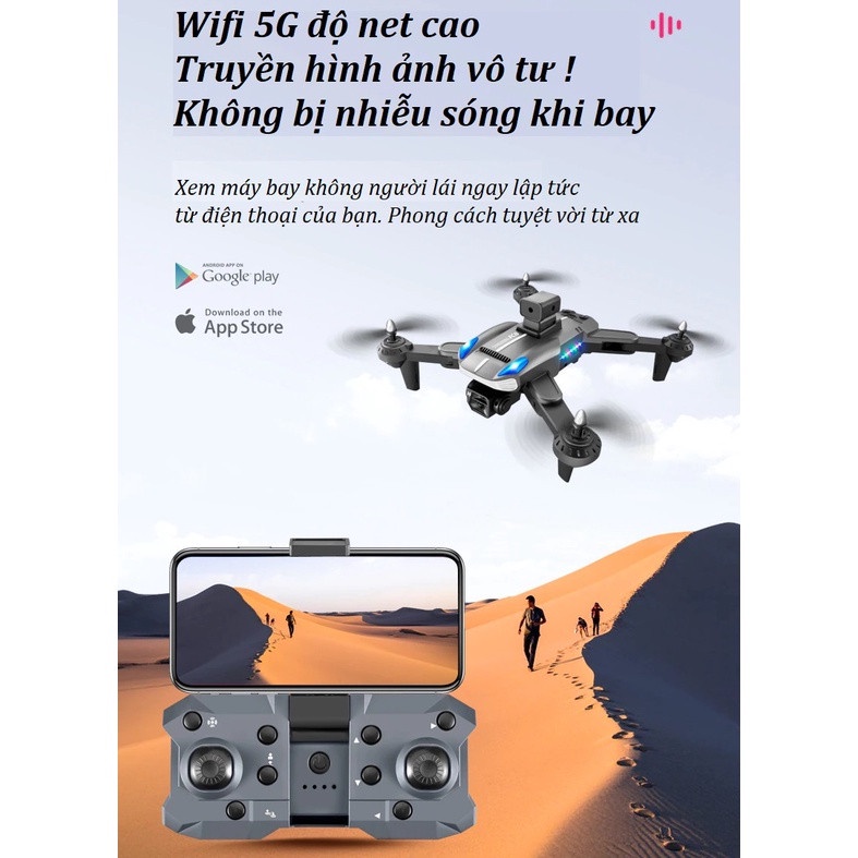 Lỗi 1 Đổi 1  Drone Mini Giá Rẻ 4K K8 Pro, Flycam Máy Bay Điều Khiển Từ Xa 4 Cánh, Cảm Biến Chống Va Đập