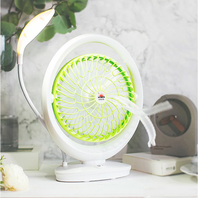 Quạt để bàn có đèn Led siêu sáng đa chức năng vừa làm mát vừa có đèn học chống cận quạt sạc quạt mini quạt tích điện