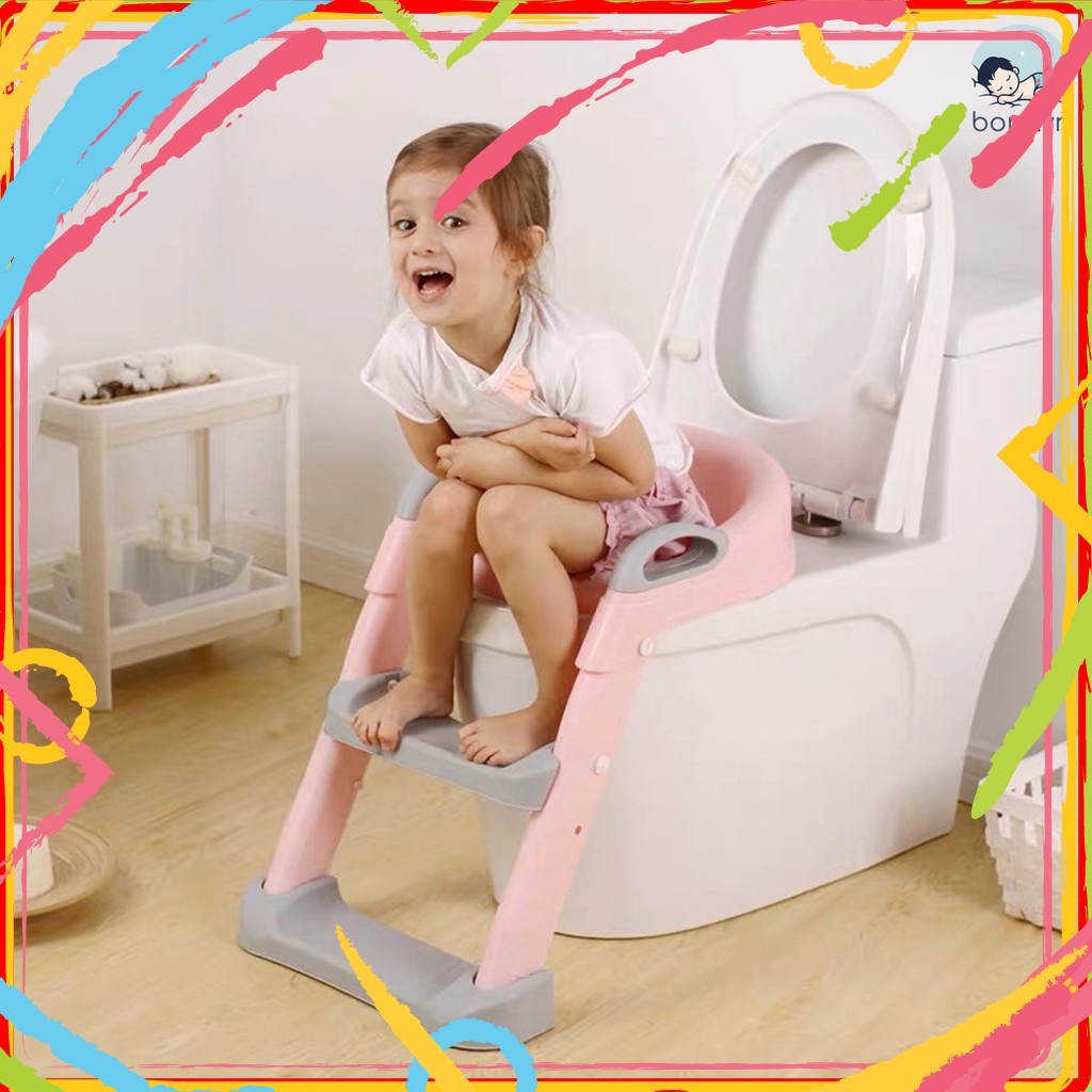 tuan000015 Nắp bồn cầu có thang gấp cho bé đi vệ sinh Joying Baby [Rèn bé tự lập khi đi vệ sinh] tuan000015