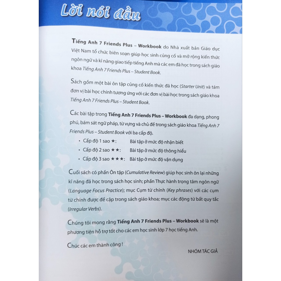Sách - Tiếng Anh Friends and Plus lớp 7 Wookbook