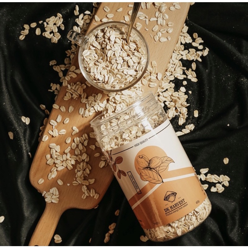 Yến mạch cán mỏng DK Harvest nguyên chất nhập khẩu Úc dùng để ăn dặm, ăn kiêng, giảm cân