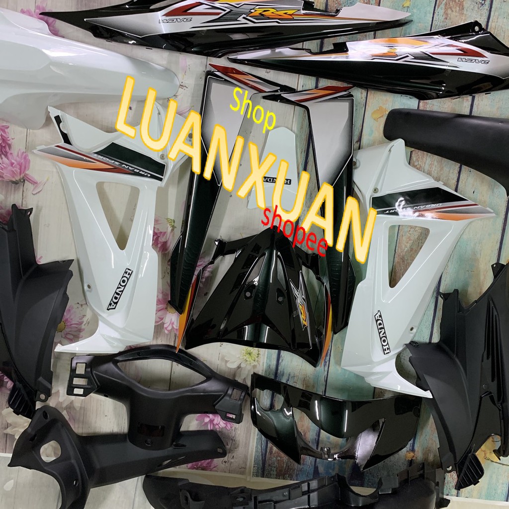 Bộ Dàn áo xe Wave RSX 100, rsx siêu nhân màu Trắng  -nhựa nguyên sinh loại đẹp