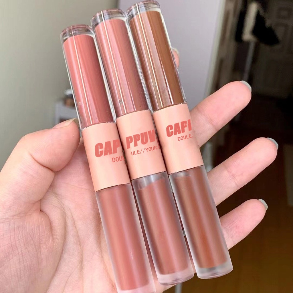 Son bóng Cappuvini 2 trong 1 tông nude 3D chống nước mềm mịn