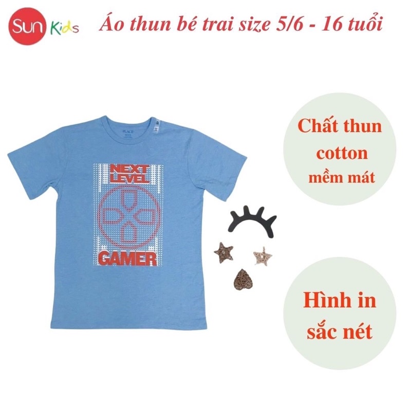 Áo thun bé trai xuất xịn, áo phông cho bé trai, chất cotton, size 5,6-16 tuổi, - SUNKIDS1