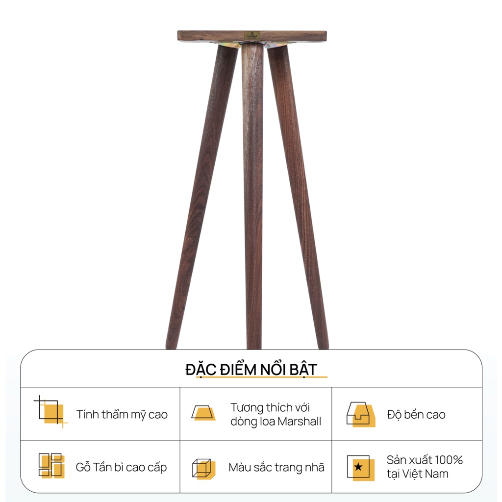 Chân loa Marshall - Hyperwork Kaiser gỗ Tần Bì
