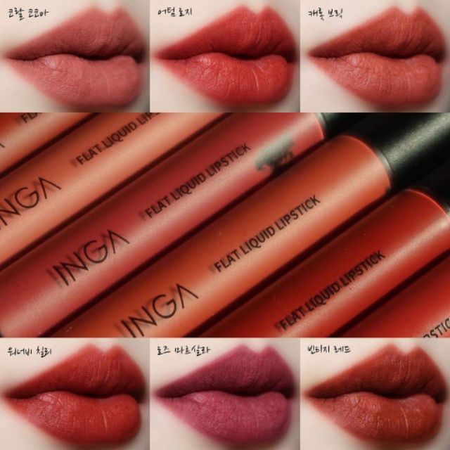 [Tặng Kèm Card Mamamoo] Son Kem Lì Mềm Mịn, Lên Màu Cực Chuẩn Inga Flat Liquid Lipstick