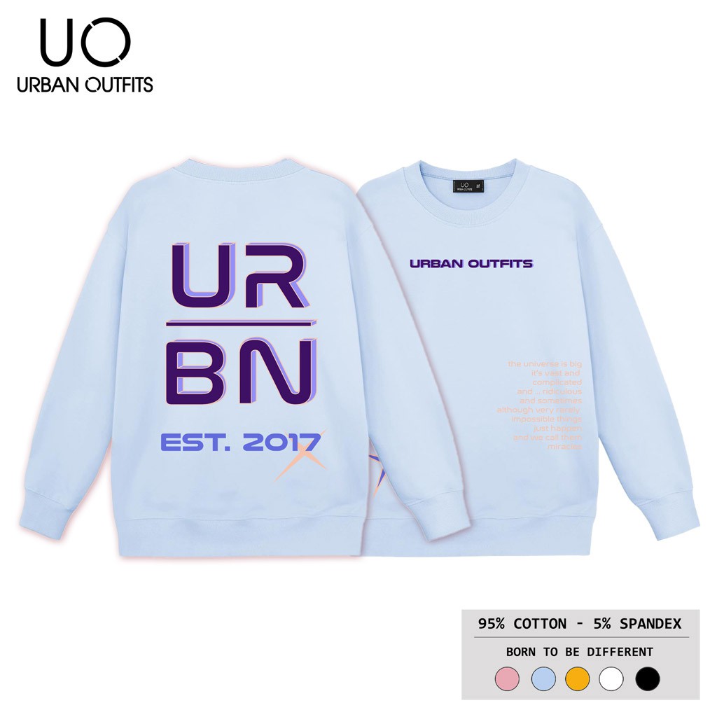 Áo Sweater Form Rộng Nam Nữ URBAN OUTFITS In URBN EST2017 SWO39 Thun Cotton Nỉ 4 Chiều Local Brand | BigBuy360 - bigbuy360.vn