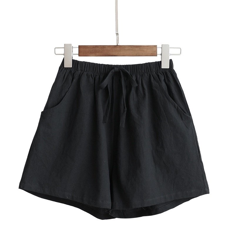 Quần đùi đũi thắt nơ cạp chun siêu mát, nhẹ nhàng, thấm hút mồ hôi quần shorts nữ mặc nhà đi dạo Qt20