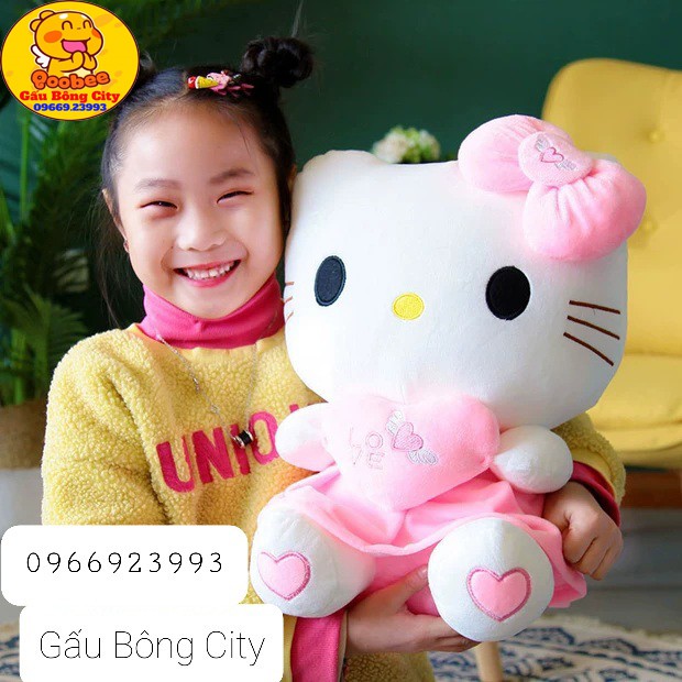 Gấu Bông Mèo Hello Kitty Váy Hồng Mềm Mịn Cao Cấp Quà Tặng Cho Bé Ý Nghĩa Gấu Bông City