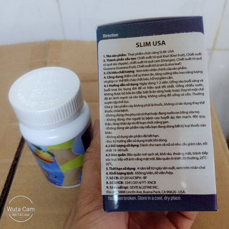 Viên uống giảm cân USA Slim Mỹ 60 vién