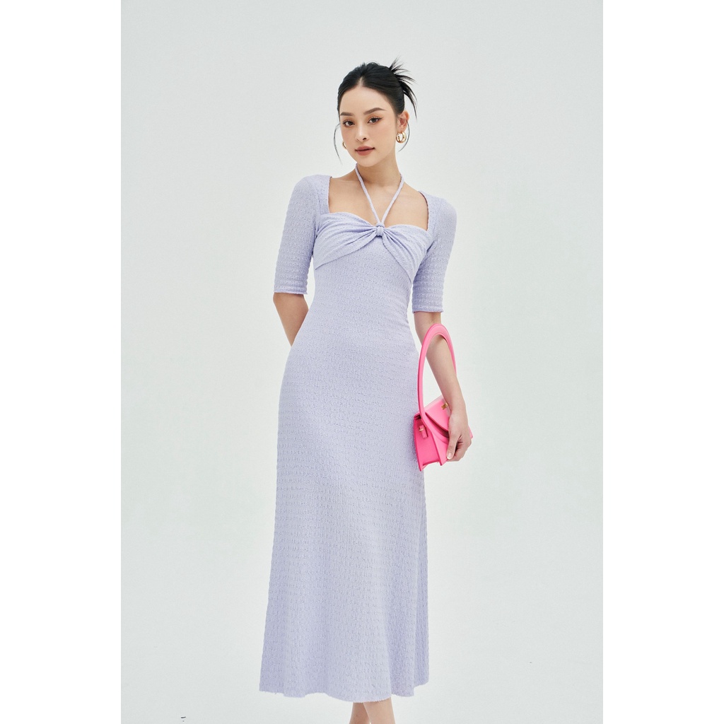 MOLLYNISTA - (ORIGINAL) Đầm Rina thun nhúm có tay quyến rũ nữ tính thiết kế cao cấp đi chơi đi tiệc gợi cảm