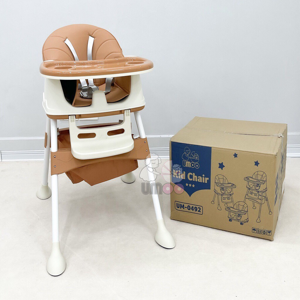 Ghế ăn dặm đa năng cao cấp có bánh xe Umoo UM-0492  chắc chắn,an toàn ,tiện dụng cho bé