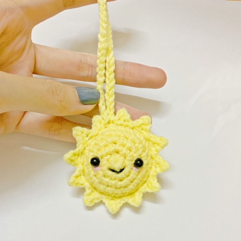 Móc khoá len hoa/mặt trời handmade nhiều mẫu