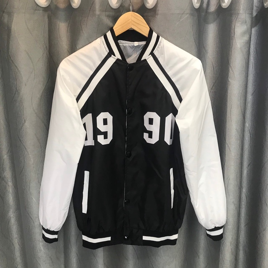Áo Khoác Bomber 1990 ẢNH THẬT nam nữ UNISEX form rộng chất dù 2 lớp
