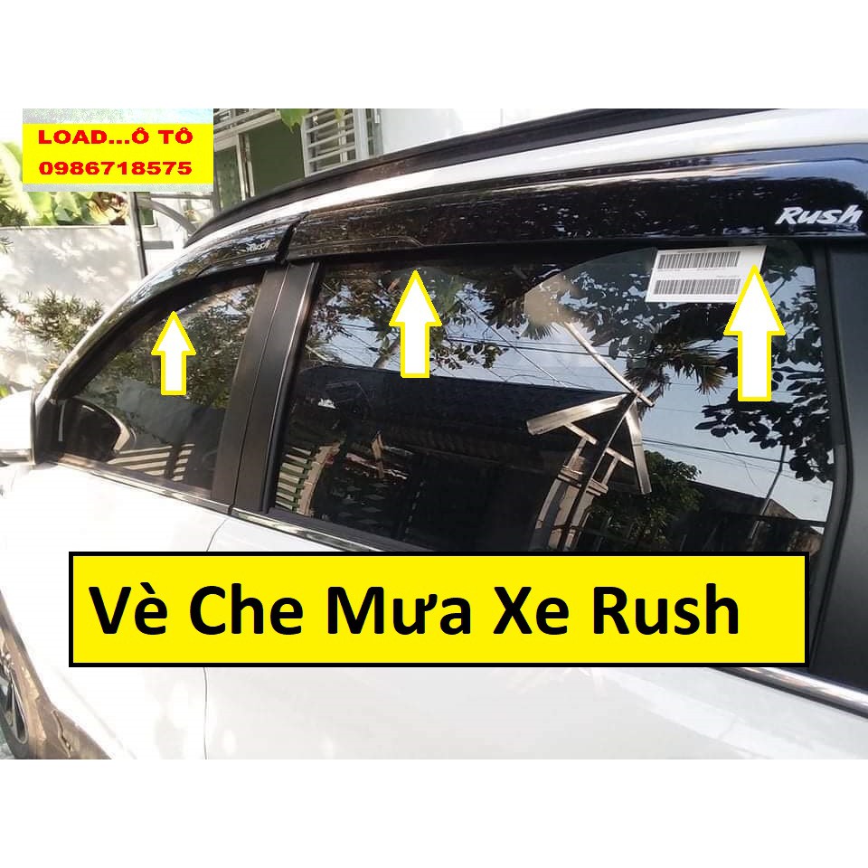 Vè Che Mưa Xe Toyota Rush 2022-2018 Mẫu Vè Đen Dày Loại 1 Nhựa ABS Cao Cấp