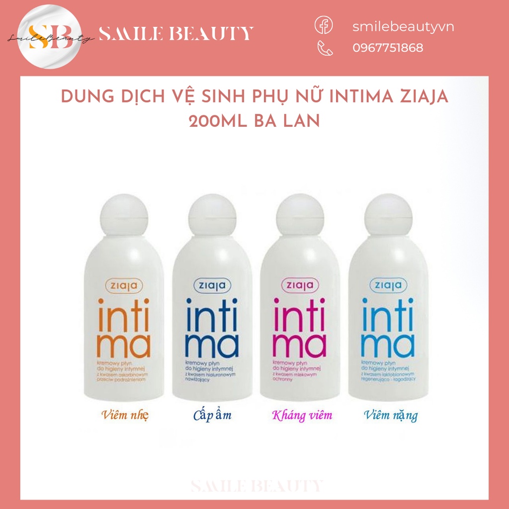 Dung dịch vệ sinh phụ nữ Intima Ziaja Ba Lan 200ml