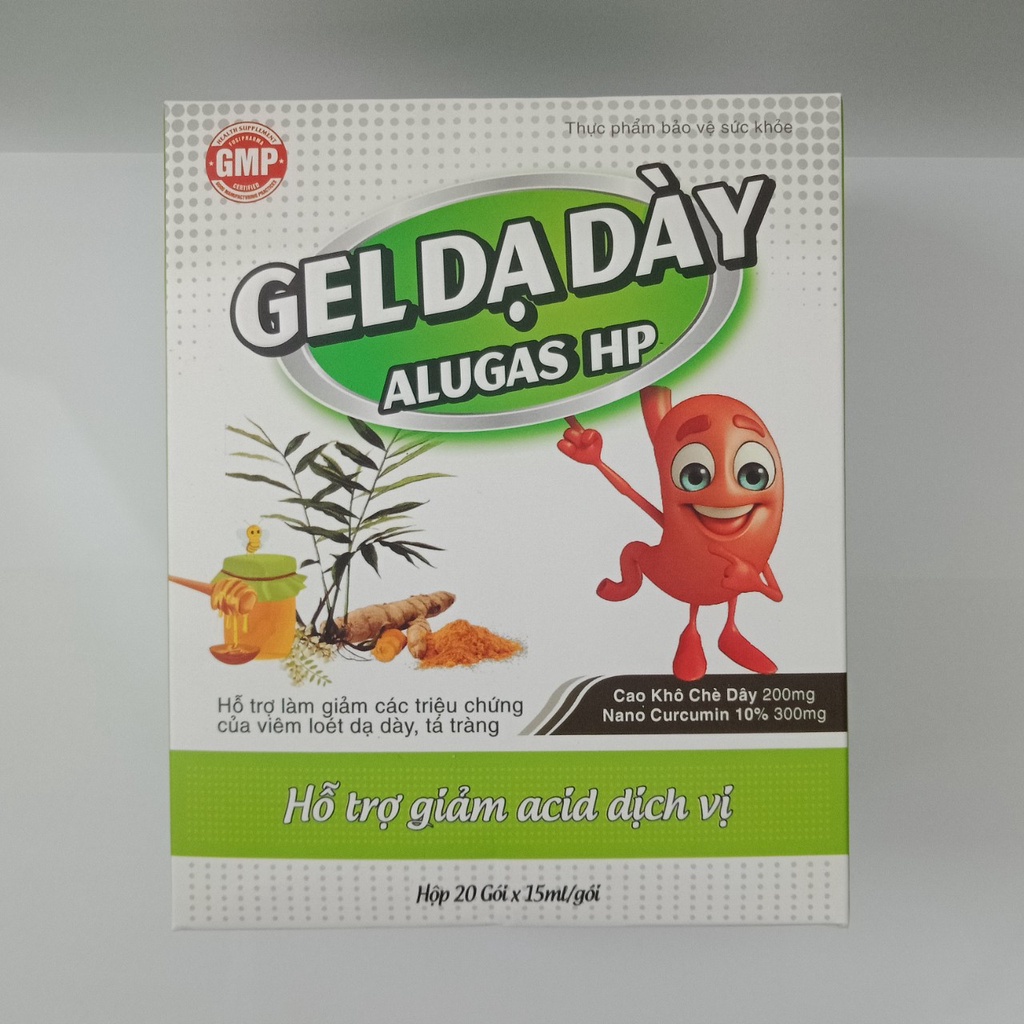 Gel dạ dày AlugasHP - Hỗ trợ giảm acid dịch vị, giúp bảo vệ niêm mạc dạ dày (20 gói)