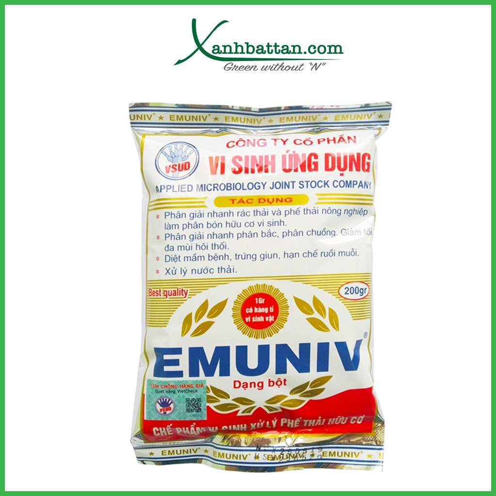 Chế phẩm ủ phân và rác thải EMUNIV 200 gram