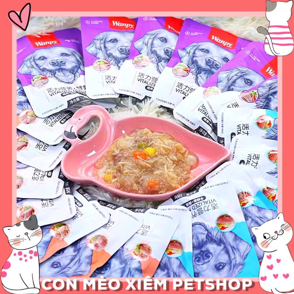 Pate cho chó Wanpy 80g, thức ăn dinh dưỡng tăng cân cún cưng con lớn nhỏ Con Mèo Xiêm