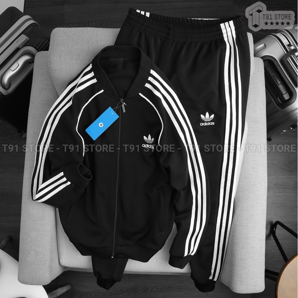 Bộ thể thao thu đông FREESHIP Bộ quần áo thể thao dài tay Adidas 3 sọc, chất vải Poly co giãn 4 chiều - HOTTREND 2021