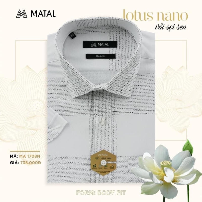ÁO SƠ MI MATAL LẺ SIZE L39,40,42,43