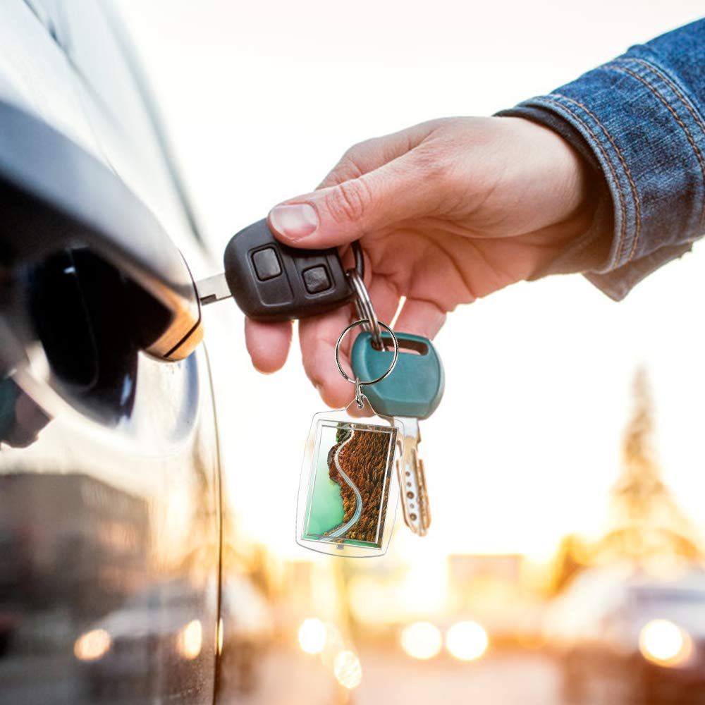 Móc chìa khóa bằng nhựa acrylic trong suốt thiết kế đơn giản DIY