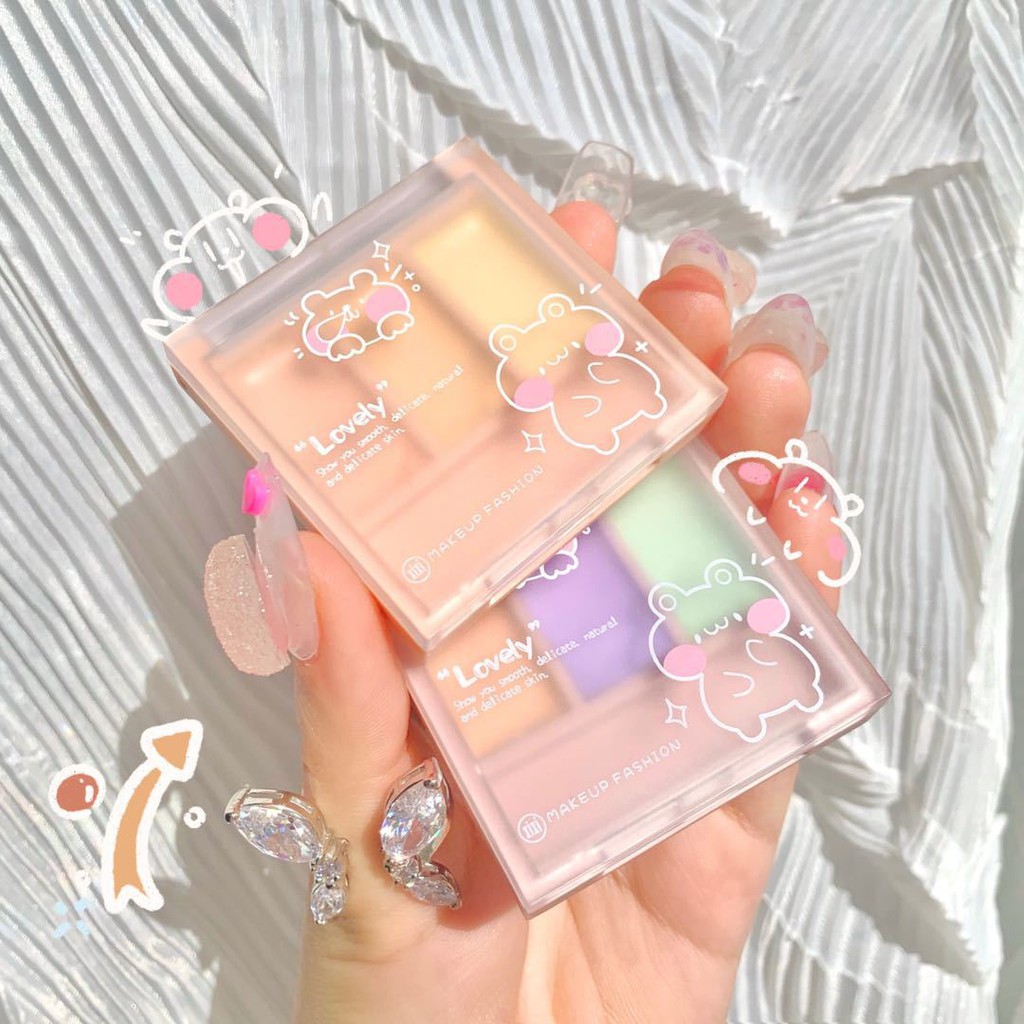 Khay Che Khuyết Điểm Xixi 3 Ngăn D-372 Lovely Gấu Xinh Má Hồng - Y385-D7T2