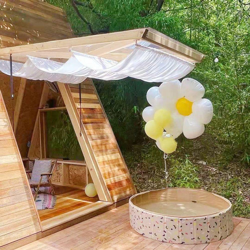 YIYU Bong Bóng Lá Nhôm Trắng 1 Bông Hoa Cúc Trang Trí Tiệc Cưới / Sinh Nhật