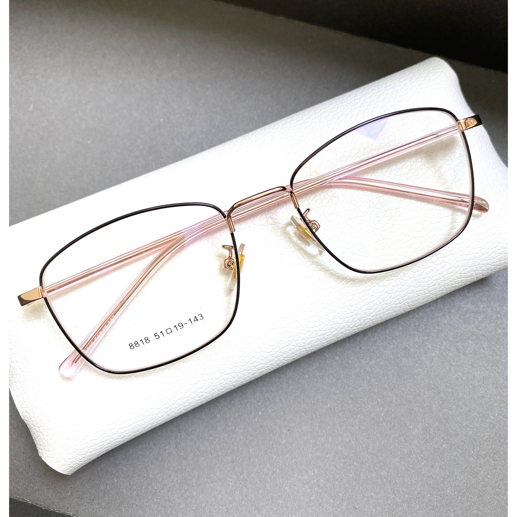 Gọng kính vuông kim loại mảnh nhẹ cao cấp E8818 dành cho nam và nữ | BigBuy360 - bigbuy360.vn