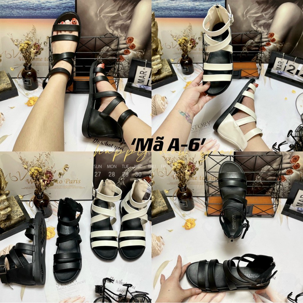 Sandal Chiến Binh 💥CÓ NHIỀU KIỂU💥 Đế Đúc 2p - Dây Kéo hậu [Quảng Châu] A-8 A-6