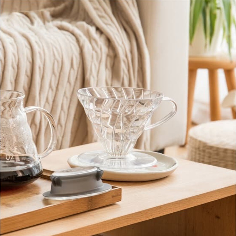 PHỄU PHA CÀ PHÊ HARIO V60 BẰNG NHỰA TRONG SUỐT VD-02T