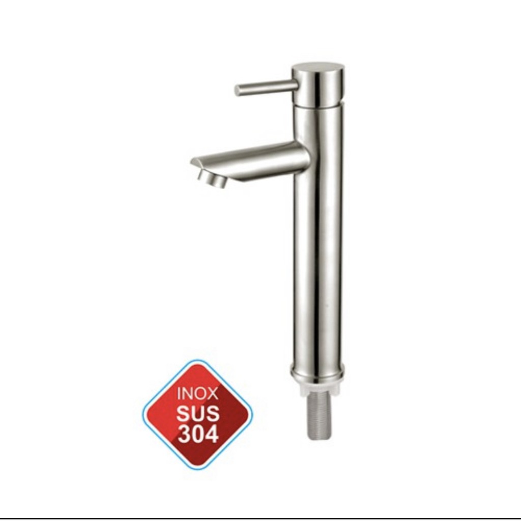 Vòi rửa mặt lavabo Lạnh cao cấp SUS 304 (Hàng chuẩn loại 1) Phù hợp với mọi loại chậu