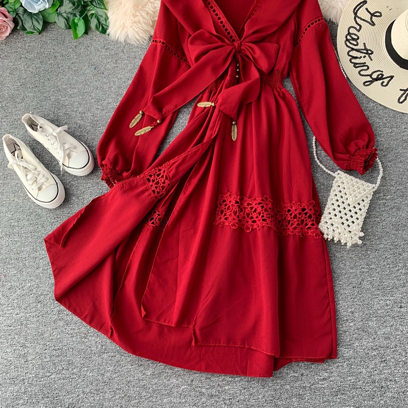 Váy boho đỏ có mũ